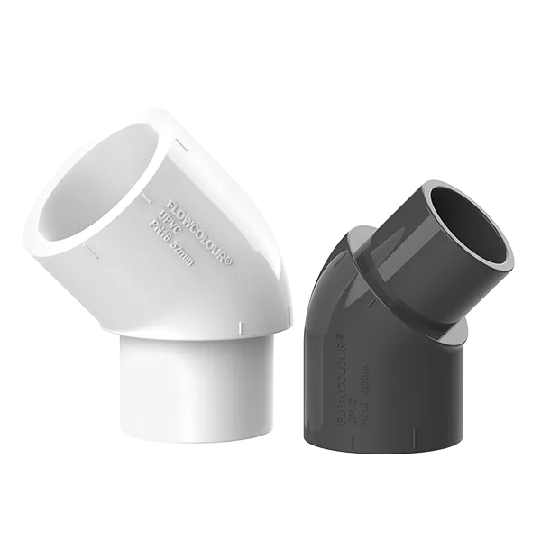 Co 45 độ 1 đầu trơn uPVC FlowColour