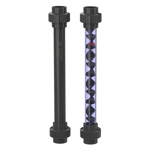 Ống trộn tĩnh rắc co uPVC, PVC trong suốt FlowColour